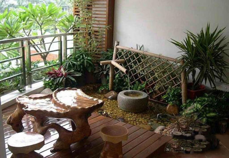 Mẫu tiểu cảnh sân vườn trong khu vực phòng ăn