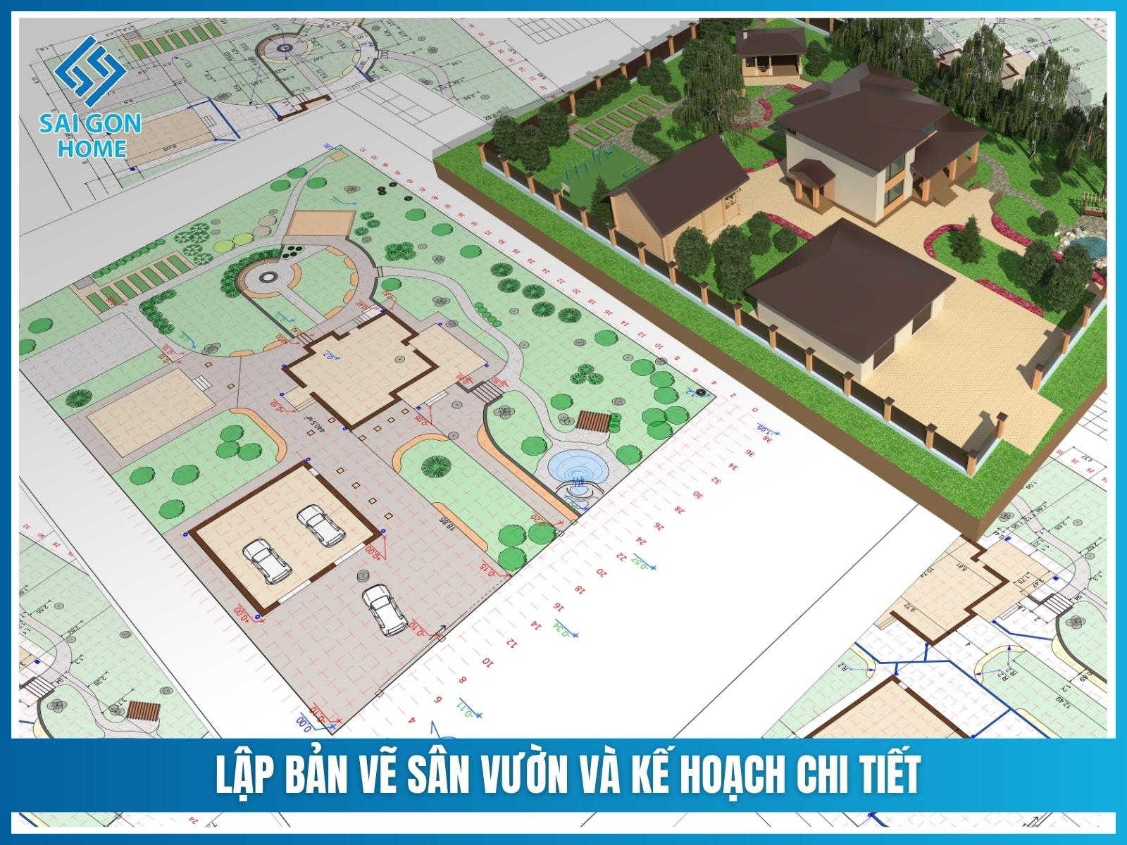 Báo giá thiết kế thi công sân vườn trọn gói 2025 34 Lap ban ve va ke hoach chi tiet
