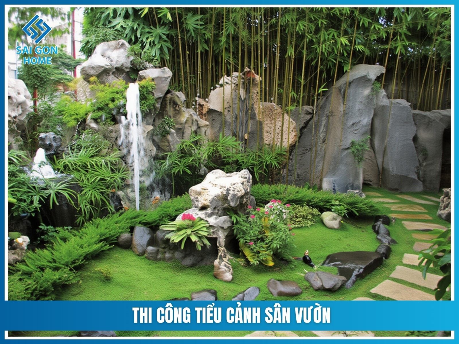 Báo giá thiết kế thi công sân vườn trọn gói 2025 31 Thi cong tieu canh san vuon