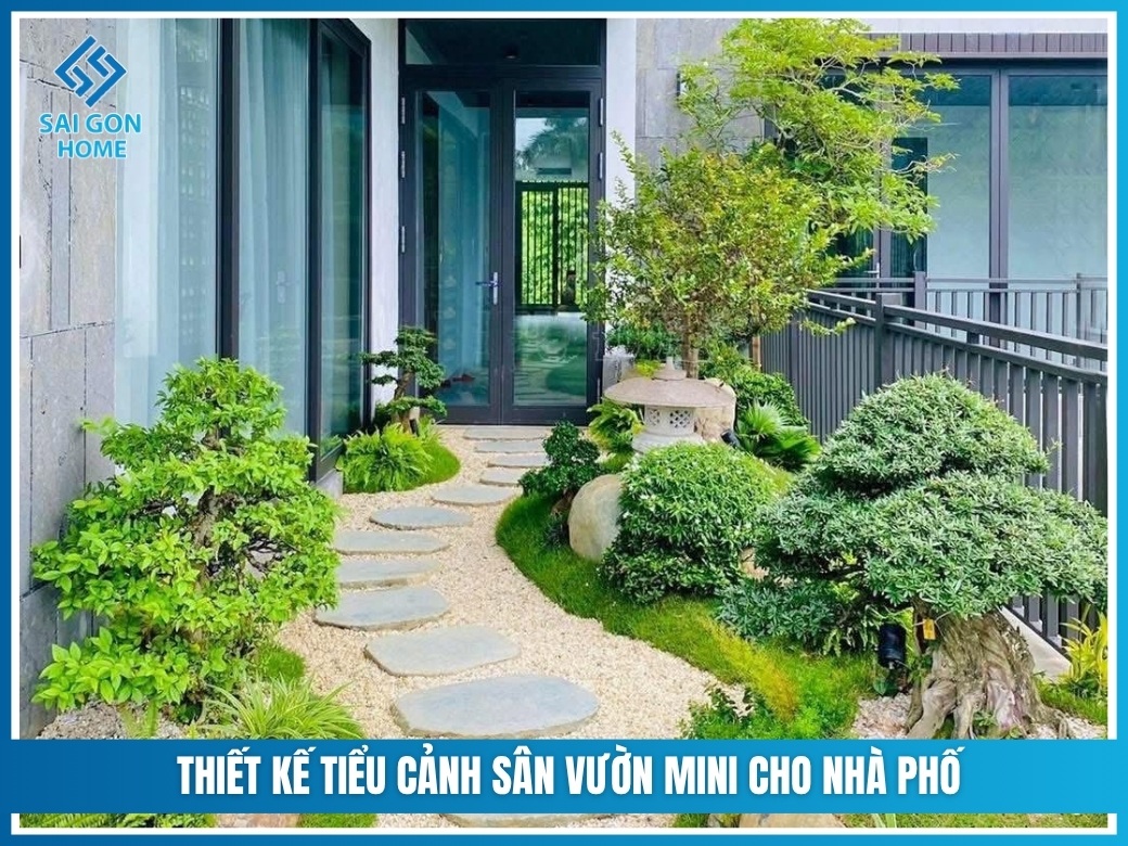 Thiết kế tiểu cảnh sân vườn mini cho nhà phố