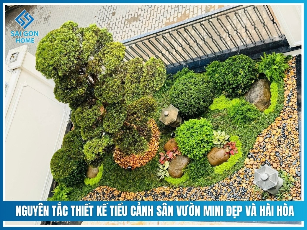 Nguyên tắc thiết kế tiểu cảnh sân vườn mini đẹp và hài hòa