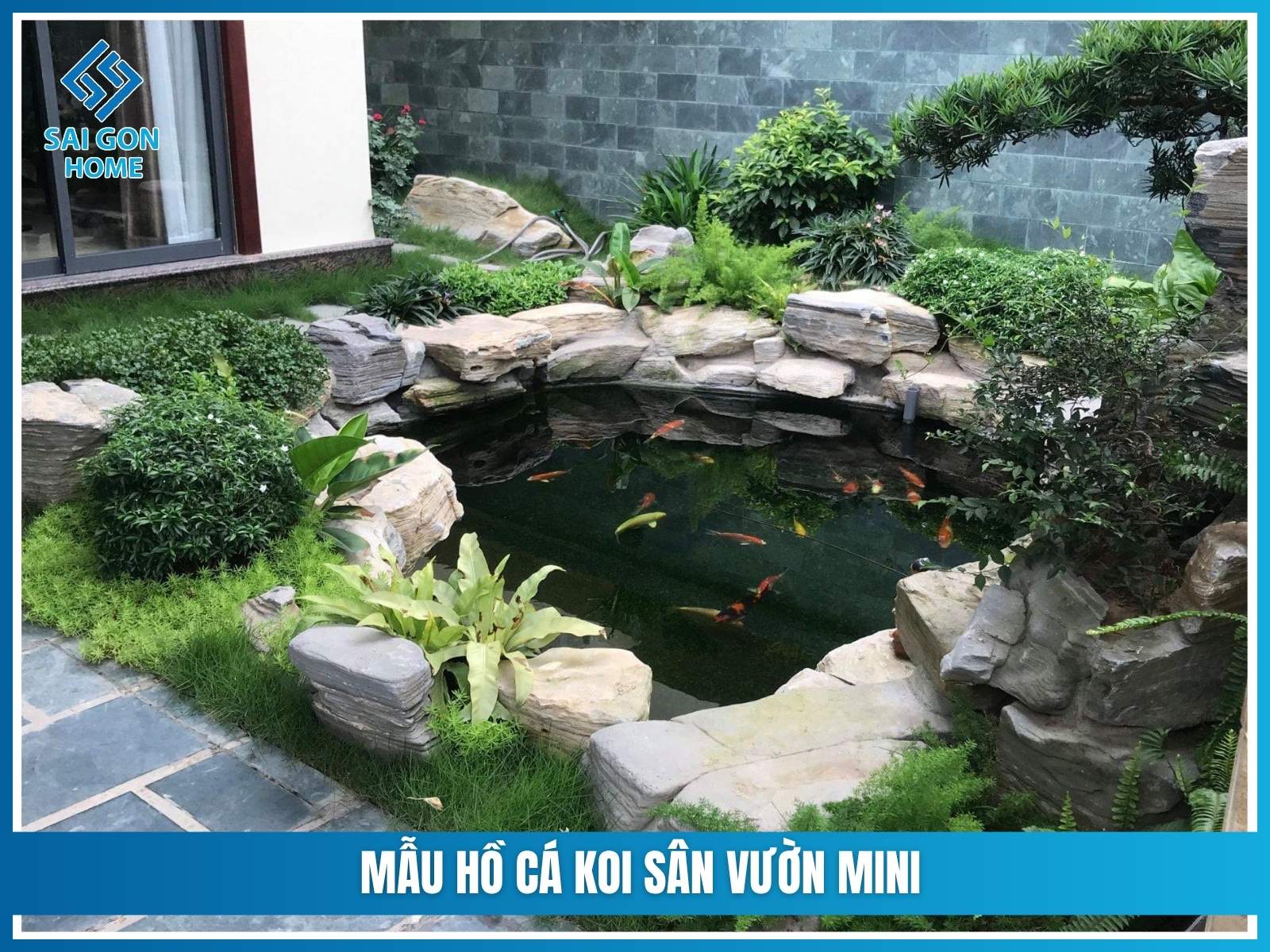 Mẫu hồ cá koi sân vườn mini