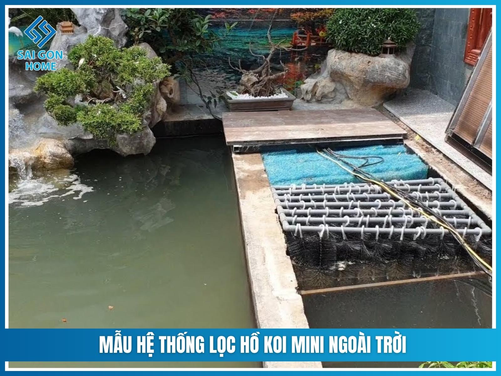 Mẫu hệ thống lọc hồ koi mini ngoài trời