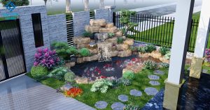 Tạo cảnh quan xung quanh nhà anh hùng - quận 2