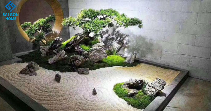 Thi công tiểu cảnh trong nhà tại Quận 12 - Gia đình Anh Hậu 2 Lựa chọn đá với những cây bonsai có kích thước nhỏ