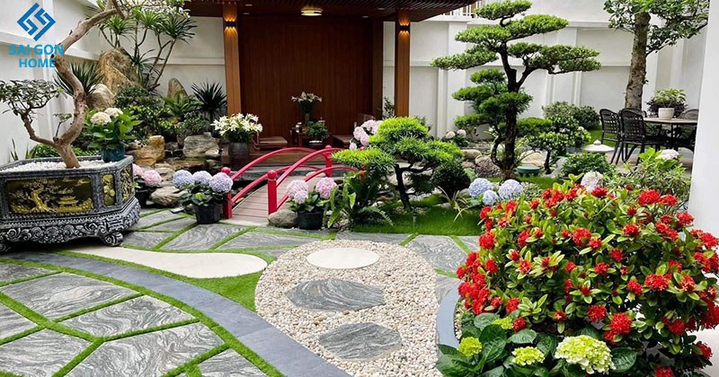 Kế thi công sân vườn anh Huệ - Thủ Đức