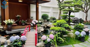 Kế thi công sân vườn anh Huệ - thủ đức