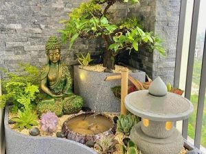 Đèn đá Nhật phù hợp mọi không gian.
