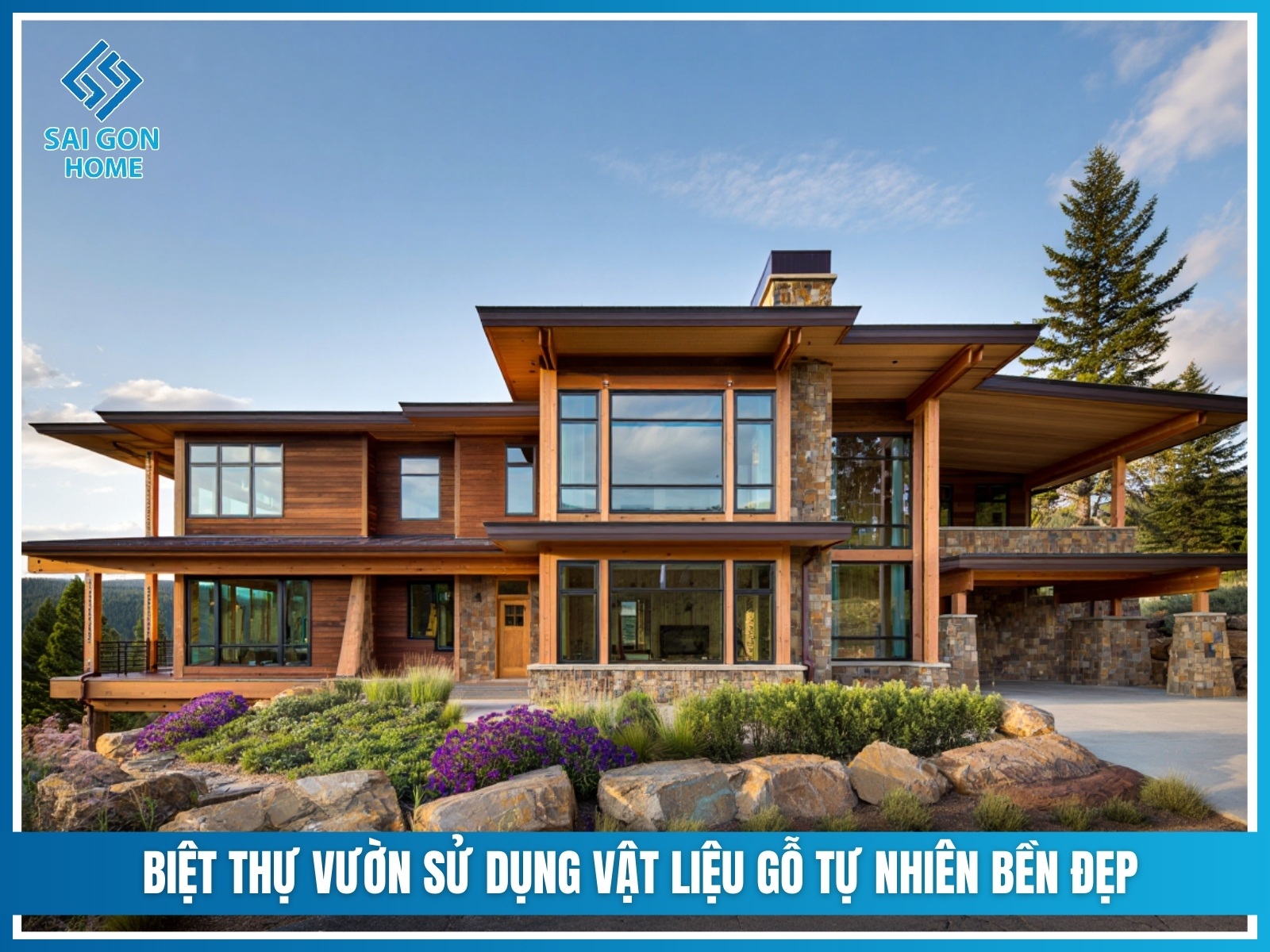45+ mẫu biệt thự nhà vườn ĐẸP và HIỆN ĐẠI 35 Biet thu vuon su dung vat lieu go tu nhien ben dep