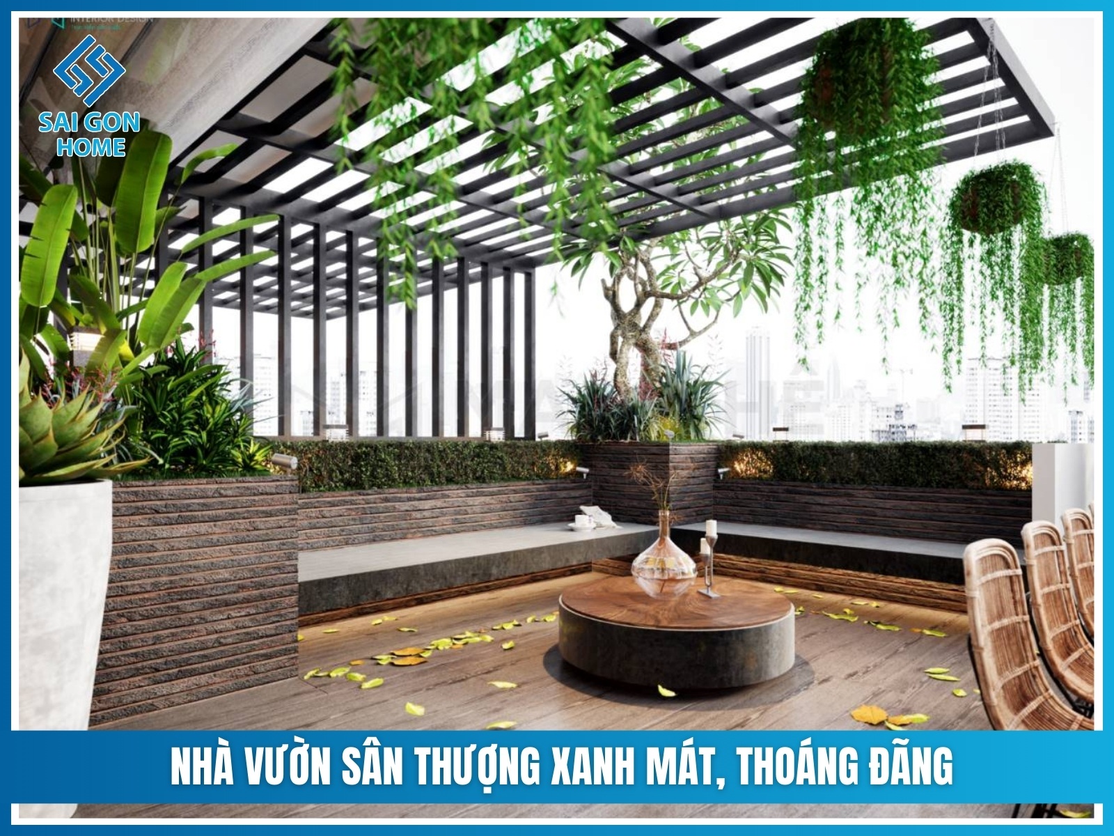 45+ mẫu biệt thự nhà vườn ĐẸP và HIỆN ĐẠI 36 Nha vuon san thuong xanh mat thoang dang