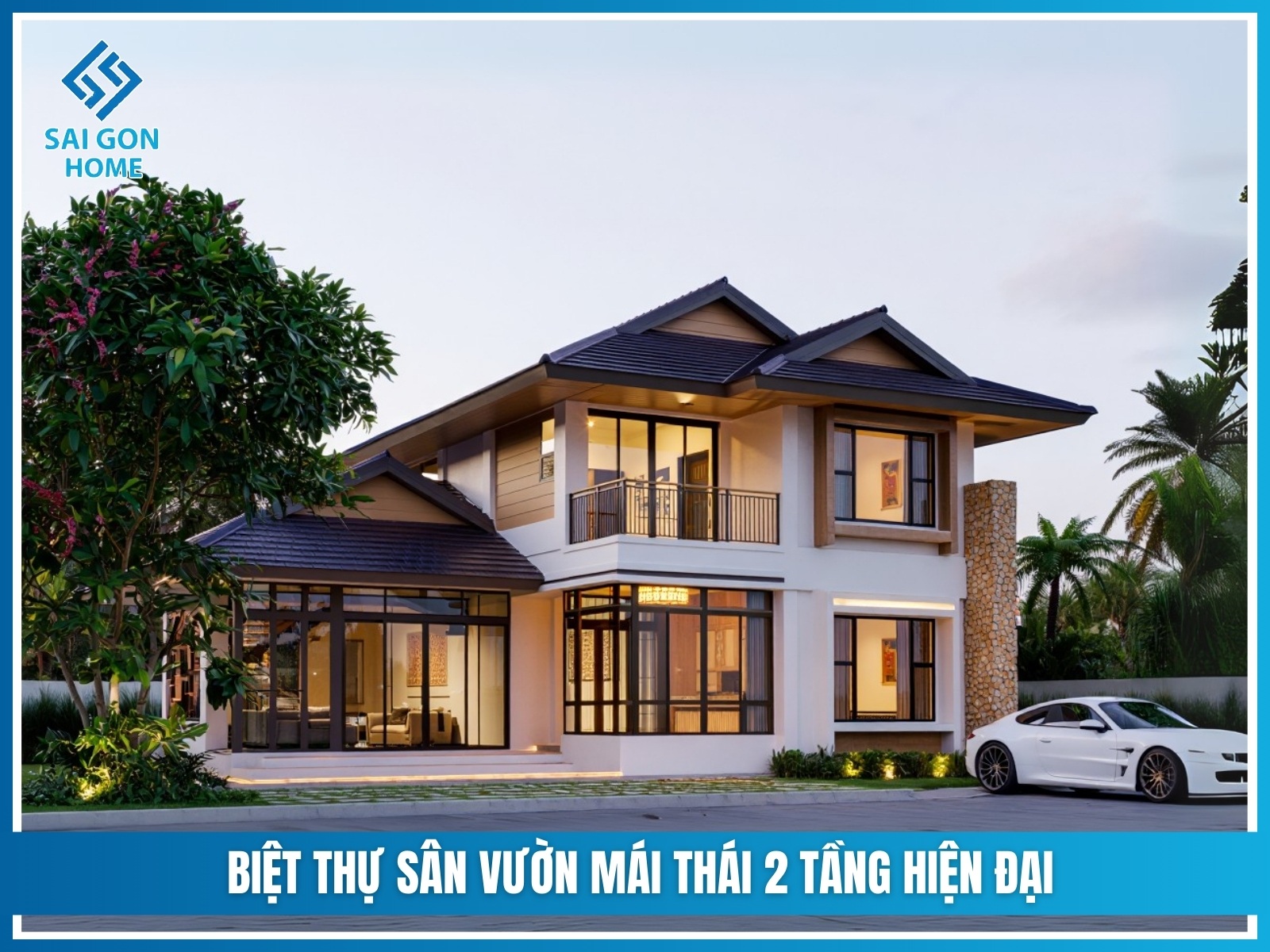 45+ mẫu biệt thự nhà vườn ĐẸP và HIỆN ĐẠI 39 Biet thu san vuon mai Thai 2 tang hien dai