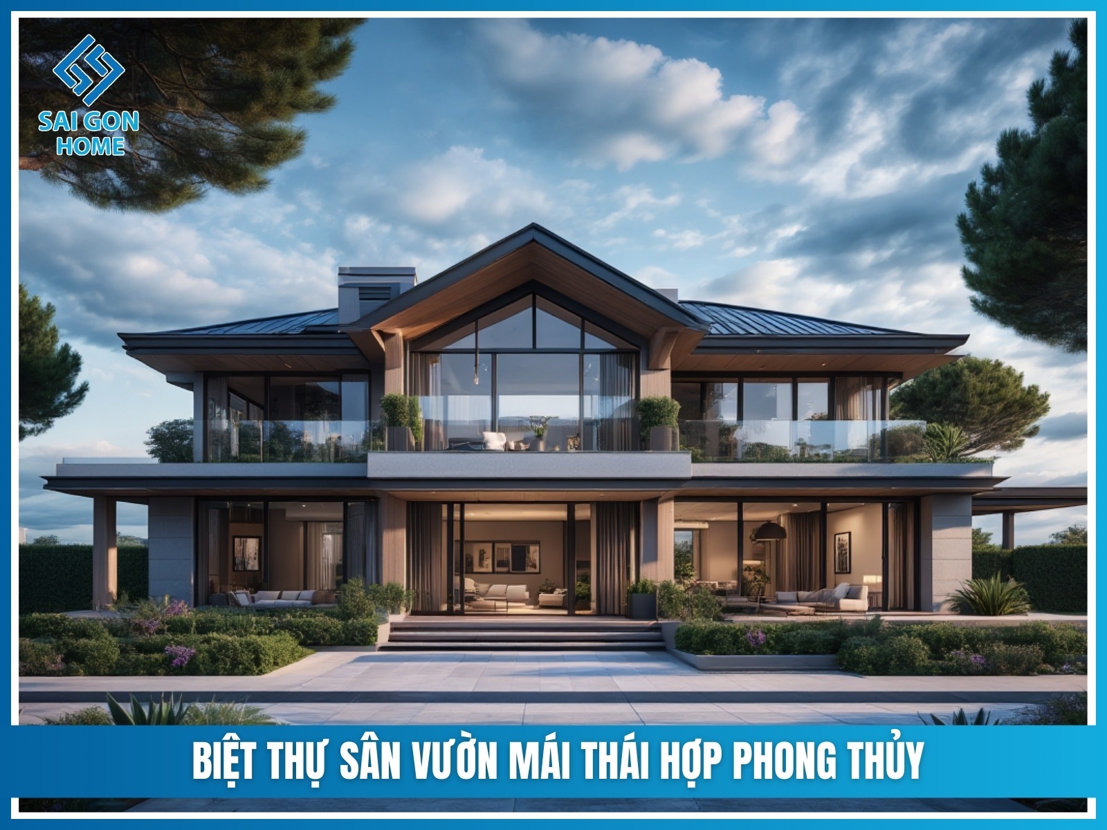 45+ mẫu biệt thự nhà vườn ĐẸP và HIỆN ĐẠI 28 Biet thu san vuon mai Thai hop phong thuy