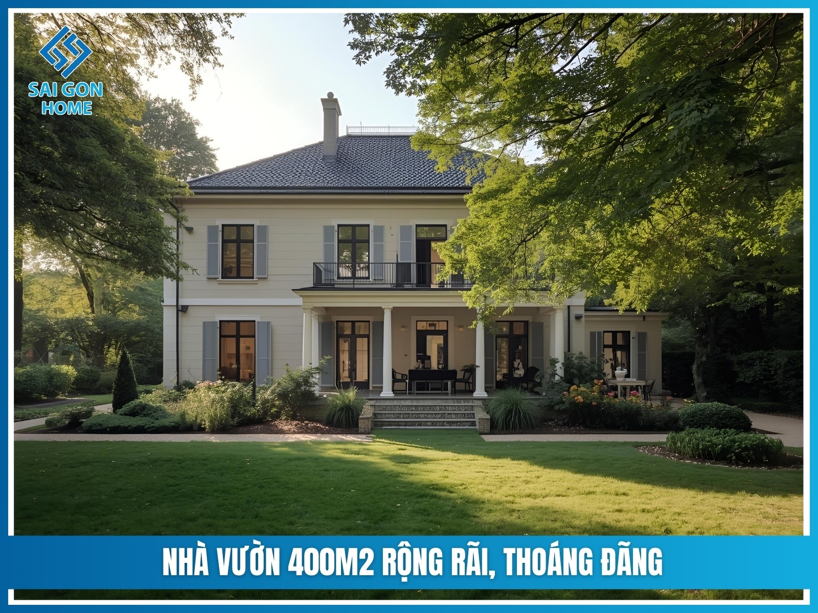 45+ mẫu biệt thự nhà vườn ĐẸP và HIỆN ĐẠI 32 Nha vuon 400m2 rong rai thoang dang