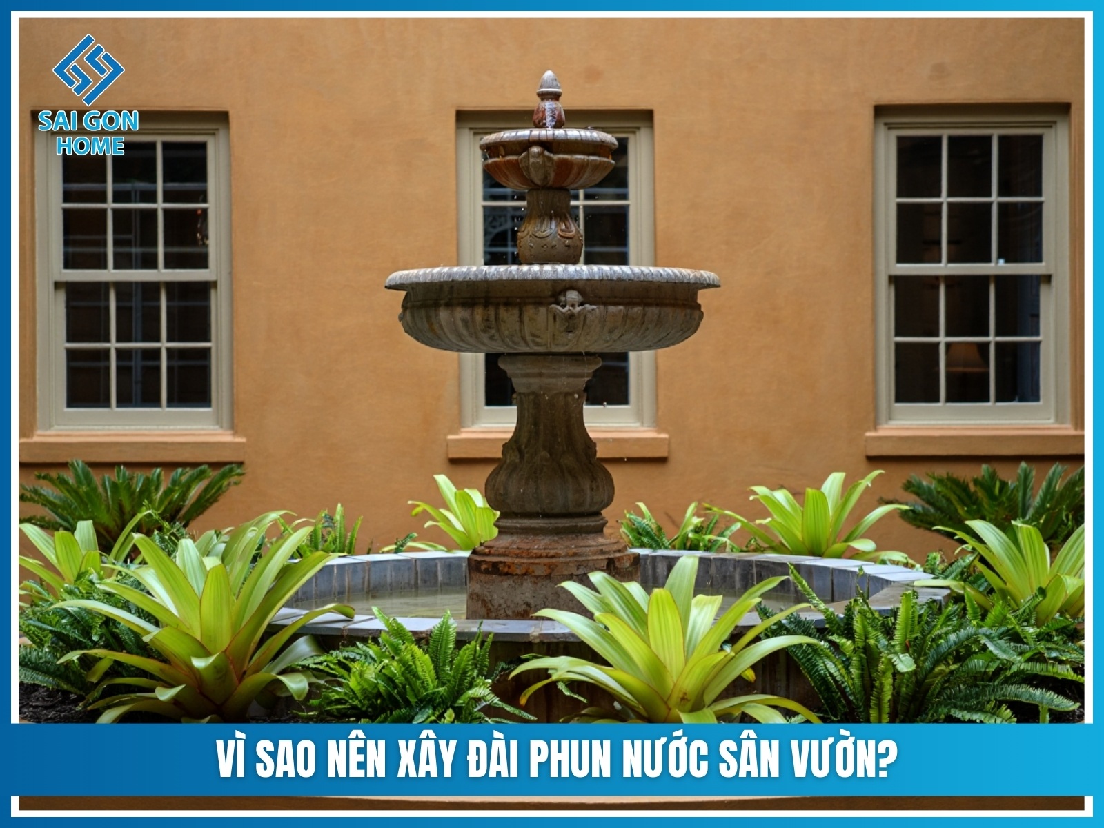 99+ Mẫu đài phun nước sân vườn ĐẸP 19 Vi sao nen xay dai phun nuoc san vuon