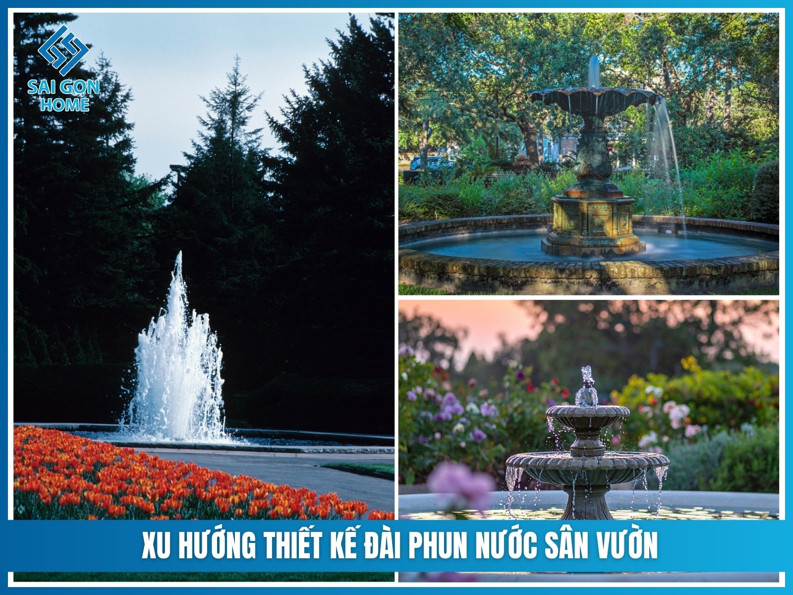 99+ Mẫu đài phun nước sân vườn ĐẸP 33 Xu huong thiet ke dai phun nuoc san vuon