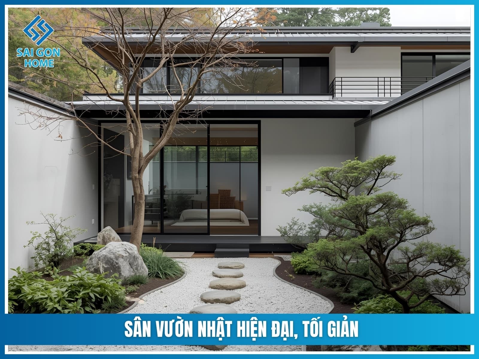Mẫu sân vườn Nhật Bản 36 San vuon Nhat hien dai toi gian