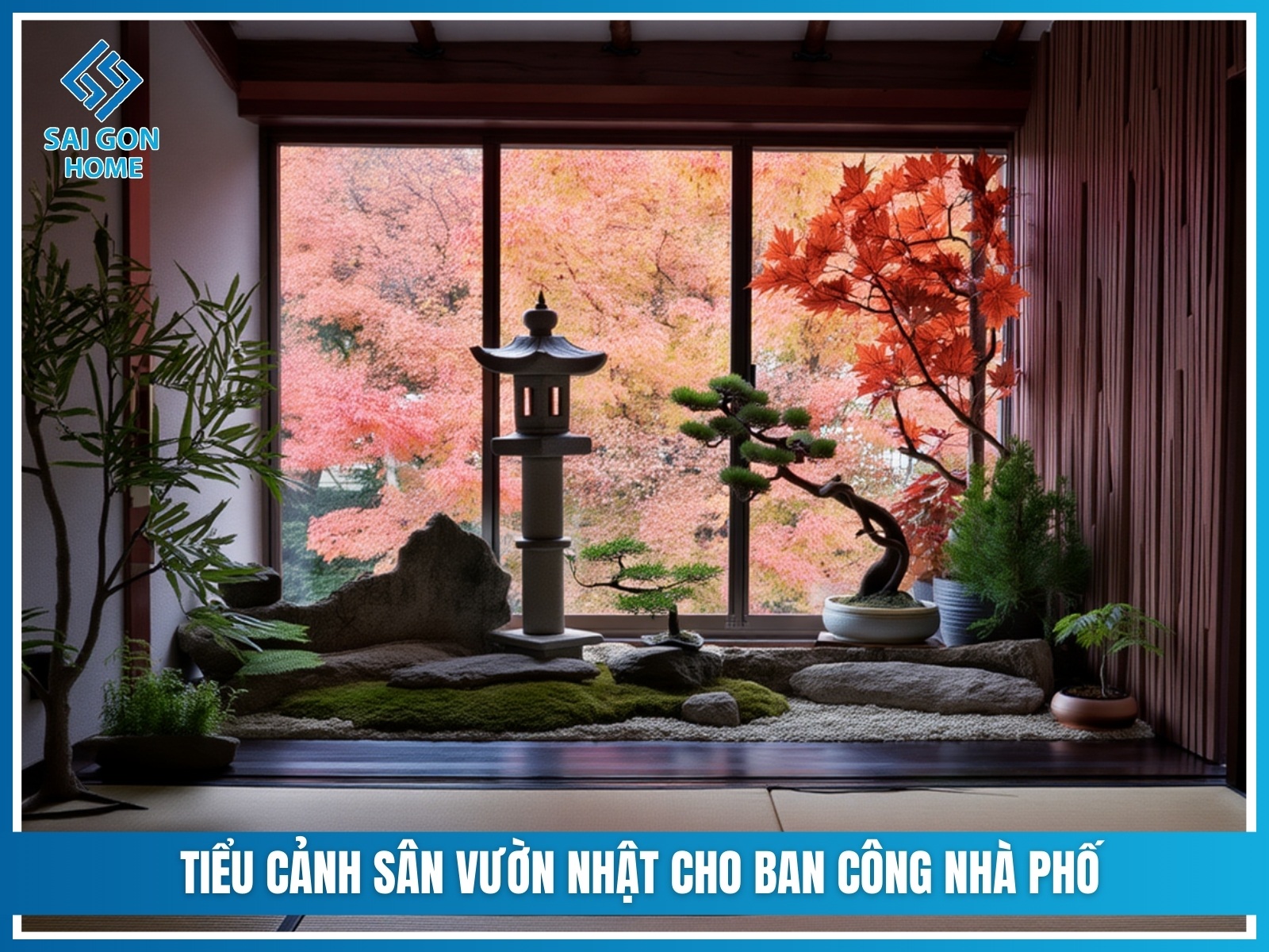 Mẫu sân vườn Nhật Bản 42 Tieu canh san vuon Nhat cho ban cong nha pho