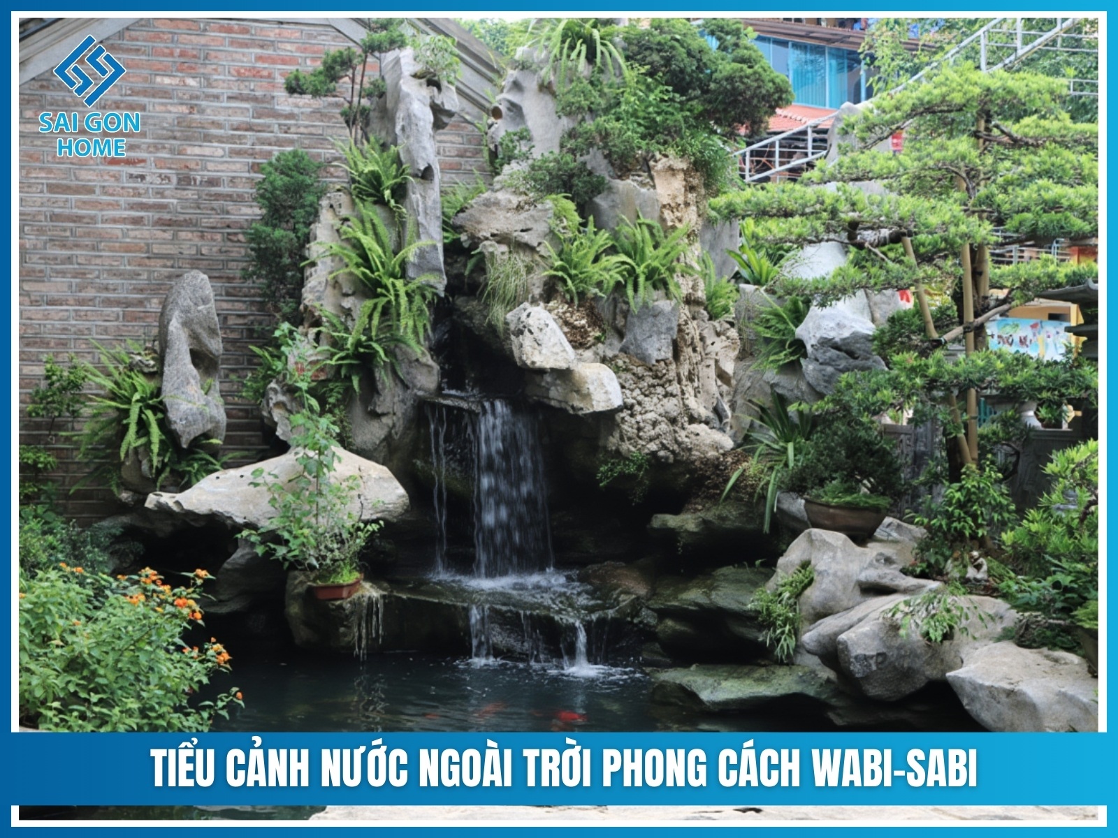 Mẫu sân vườn Nhật Bản 49 Tieu canh nuoc ngoai troi phong cach Wabi Sabi