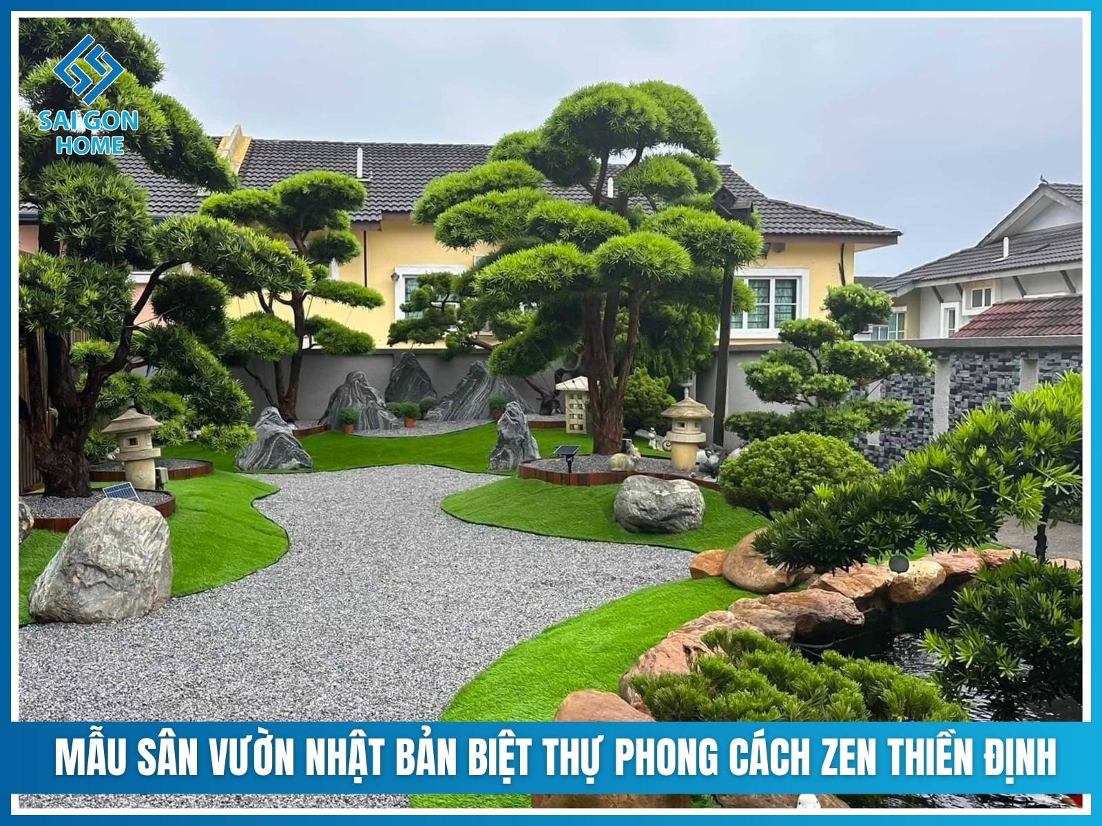 Mẫu sân vườn Nhật Bản 37 Mau san vuon Nhat Ban biet thu phong cach Zen thien dinh
