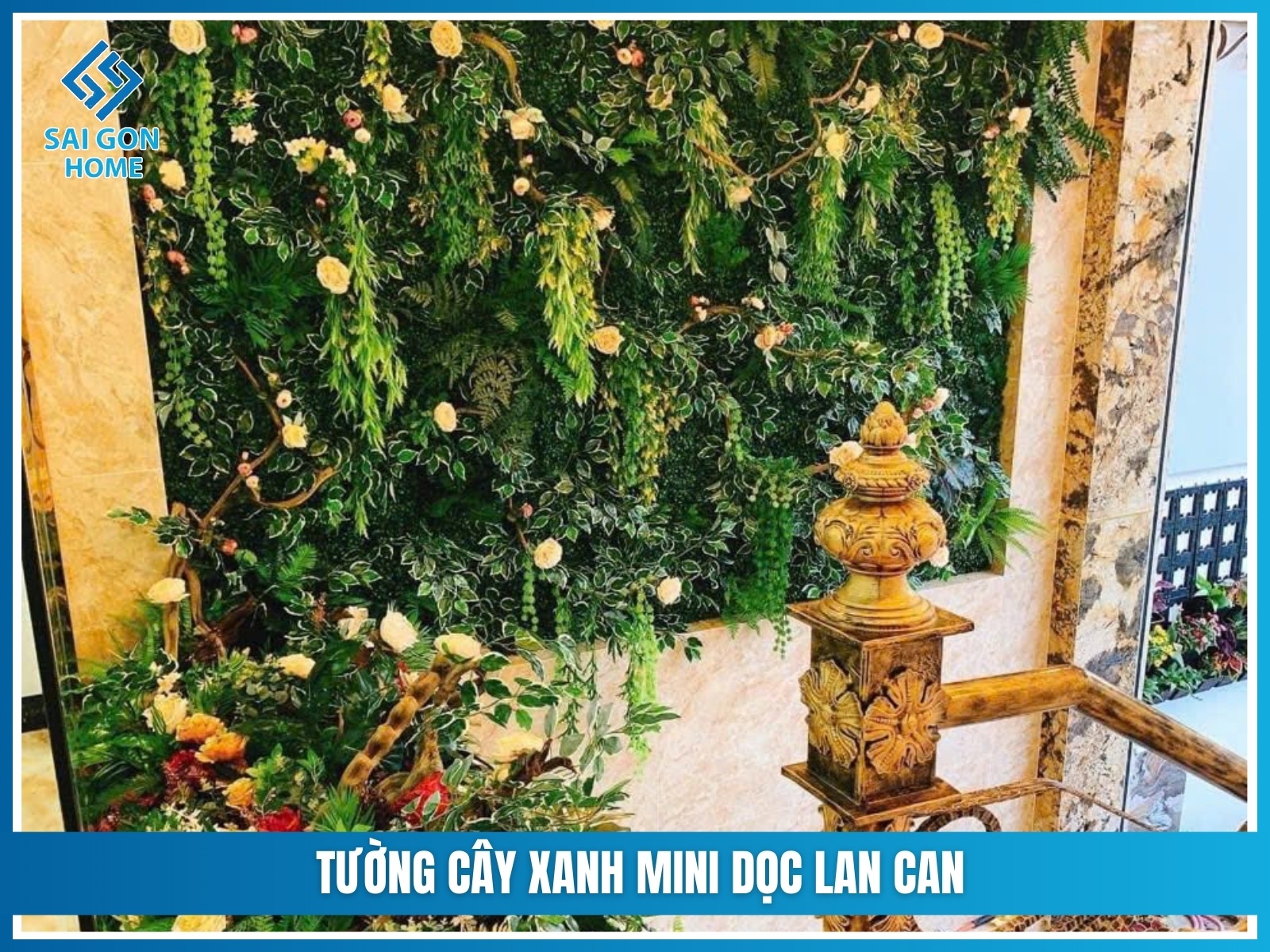 Tuong cay xanh mini doc lan can