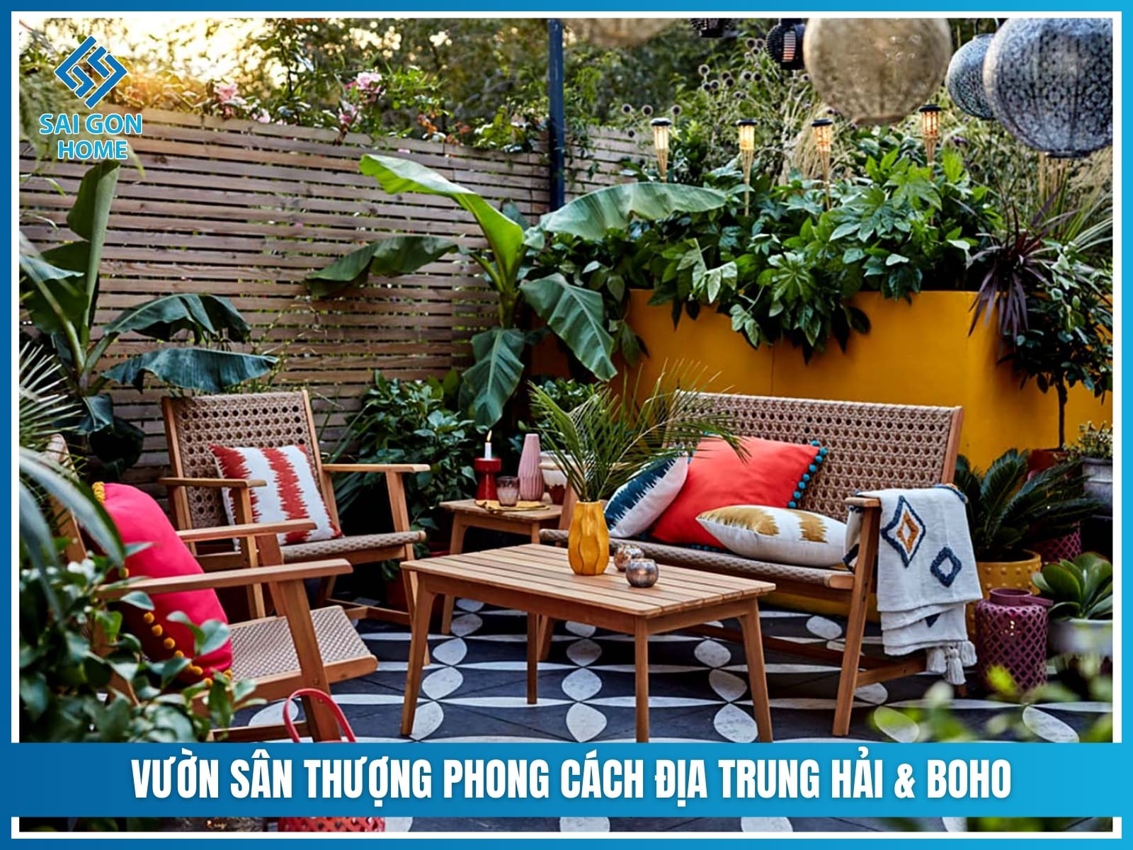 Vuon san thuong phong cach Dia Trung Hai Boho
