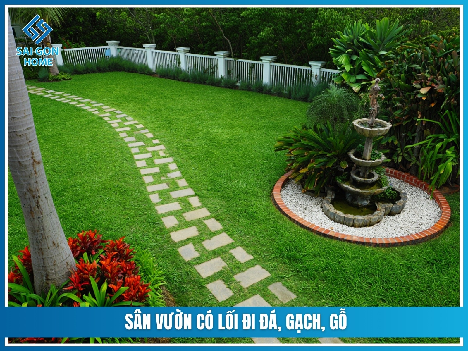 Ý tưởng thiết kế sân vườn nhỏ trước nhà cấp 4 ĐẸP MẮT 30 Loi di da gach go