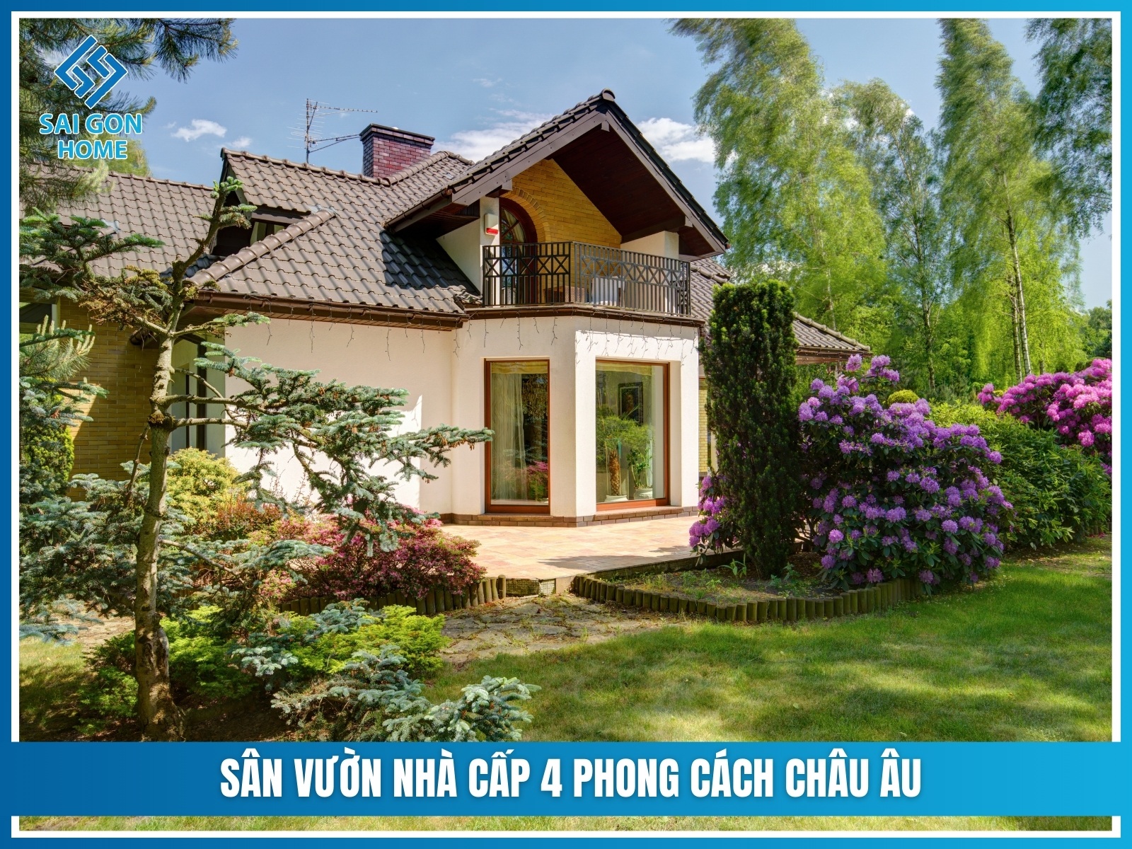 Ý tưởng thiết kế sân vườn nhỏ trước nhà cấp 4 ĐẸP MẮT 24 San vuon phong cach Chau Au