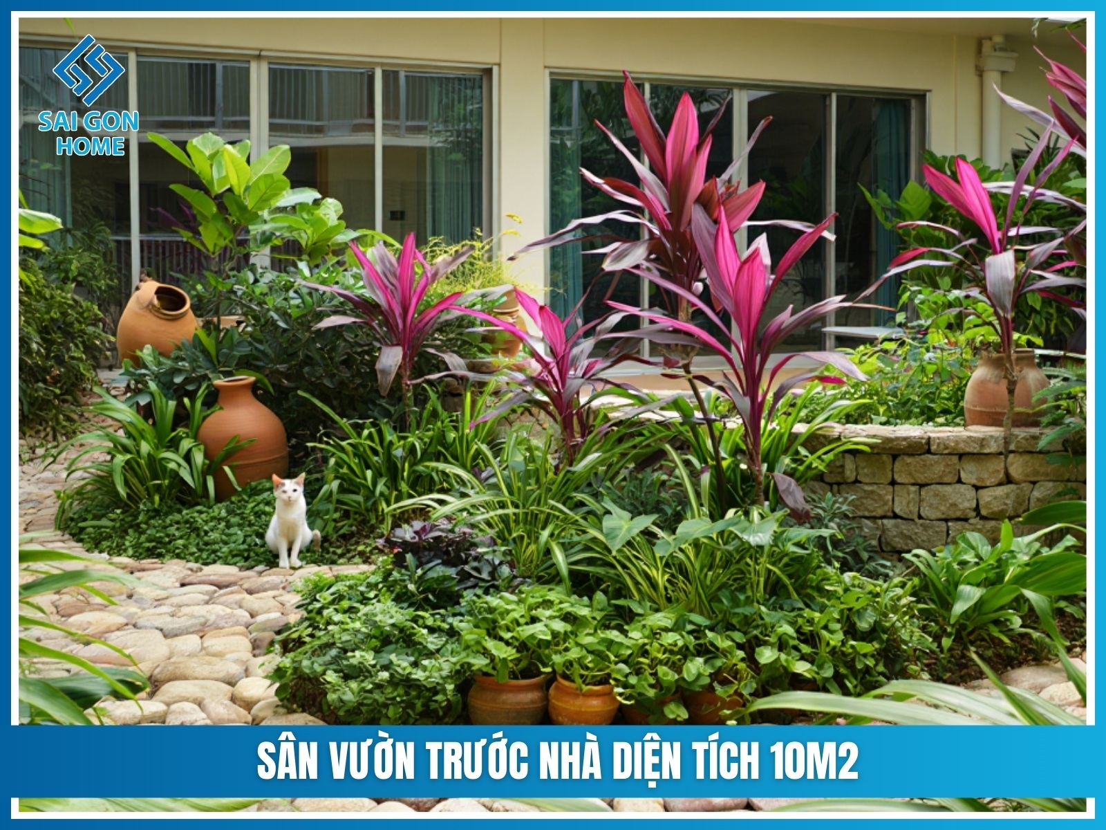 Ý tưởng thiết kế sân vườn nhỏ trước nhà cấp 4 ĐẸP MẮT 27 San vuon truoc nha dien tich 10m2