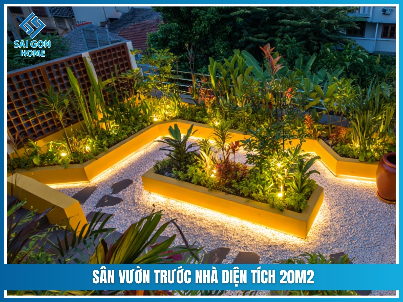 Ý tưởng thiết kế sân vườn nhỏ trước nhà cấp 4 ĐẸP MẮT 28 San vuon 20m2