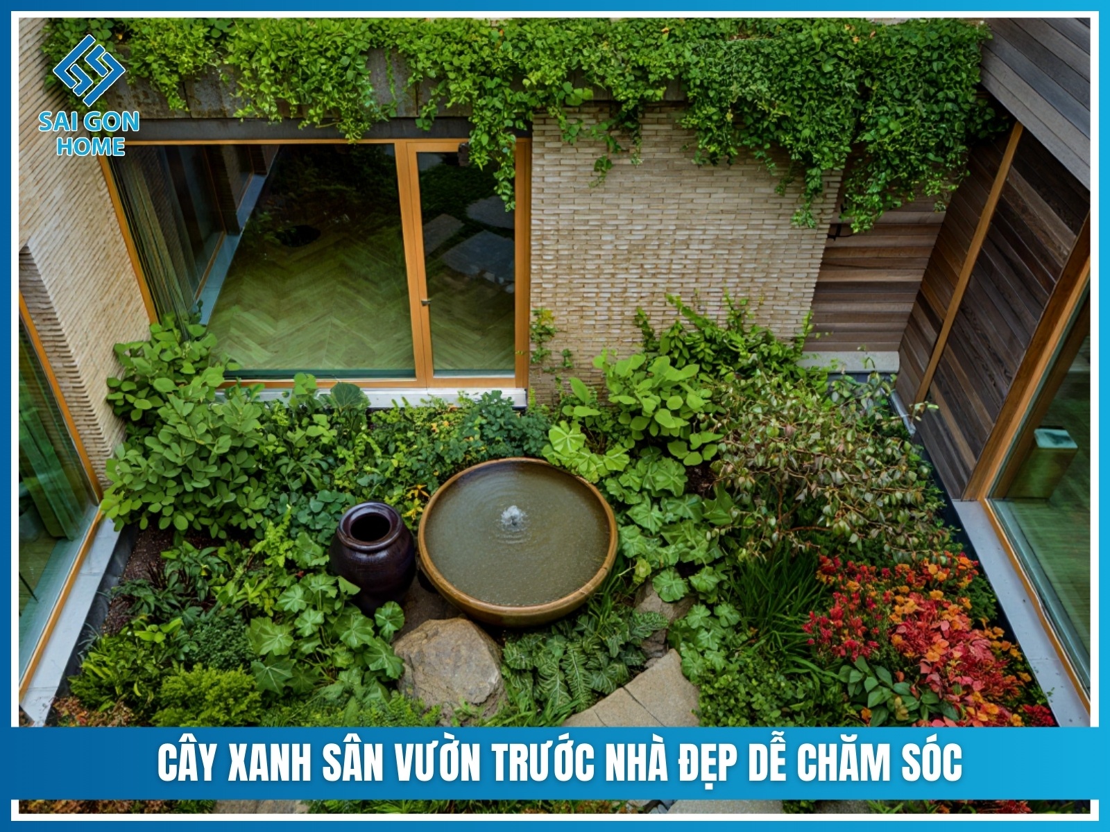 75+ ý tưởng thiết kế sân vườn trước nhà đẹp MÊ HỒN 27 Cay xanh san vuon truoc nha dep de cham soc