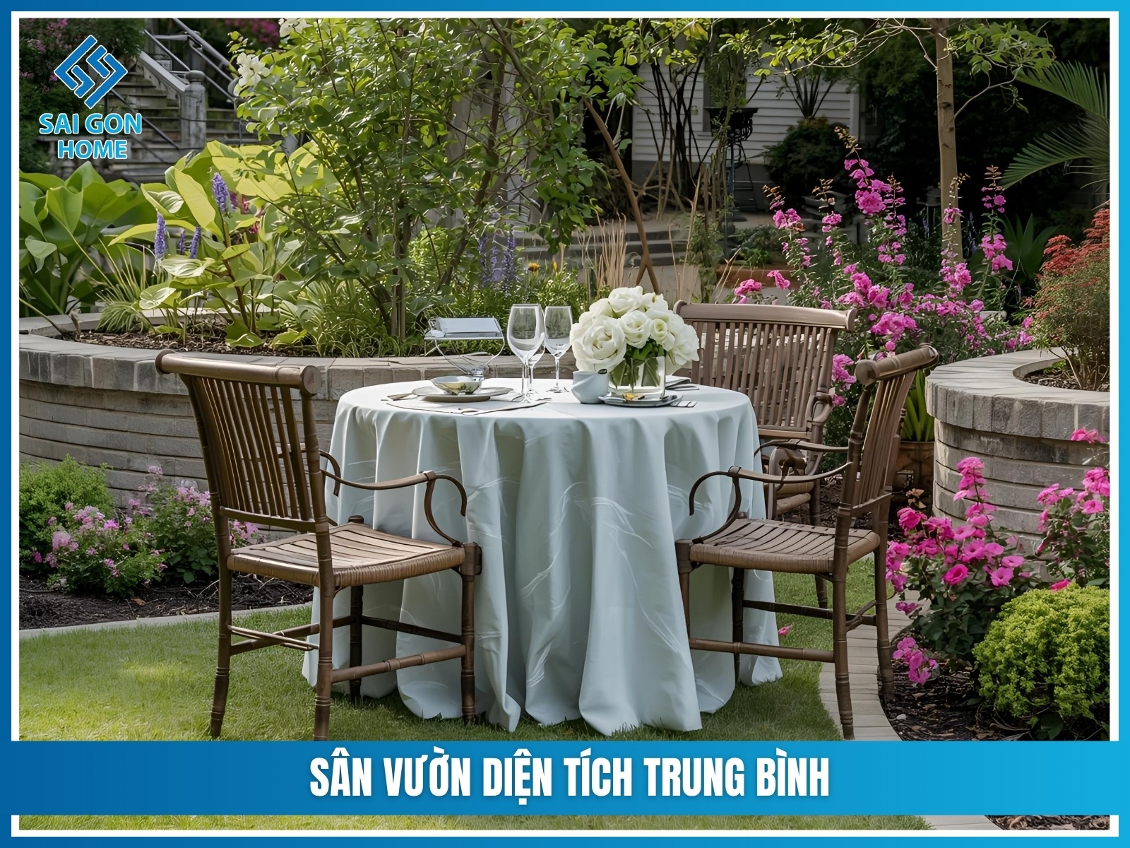 75+ ý tưởng thiết kế sân vườn trước nhà đẹp MÊ HỒN 29 San vuon dien tich trung binh