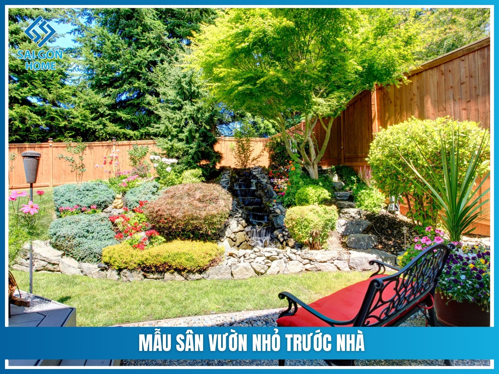 75+ ý tưởng thiết kế sân vườn trước nhà đẹp MÊ HỒN 19 Mau san vuon nho truoc nha