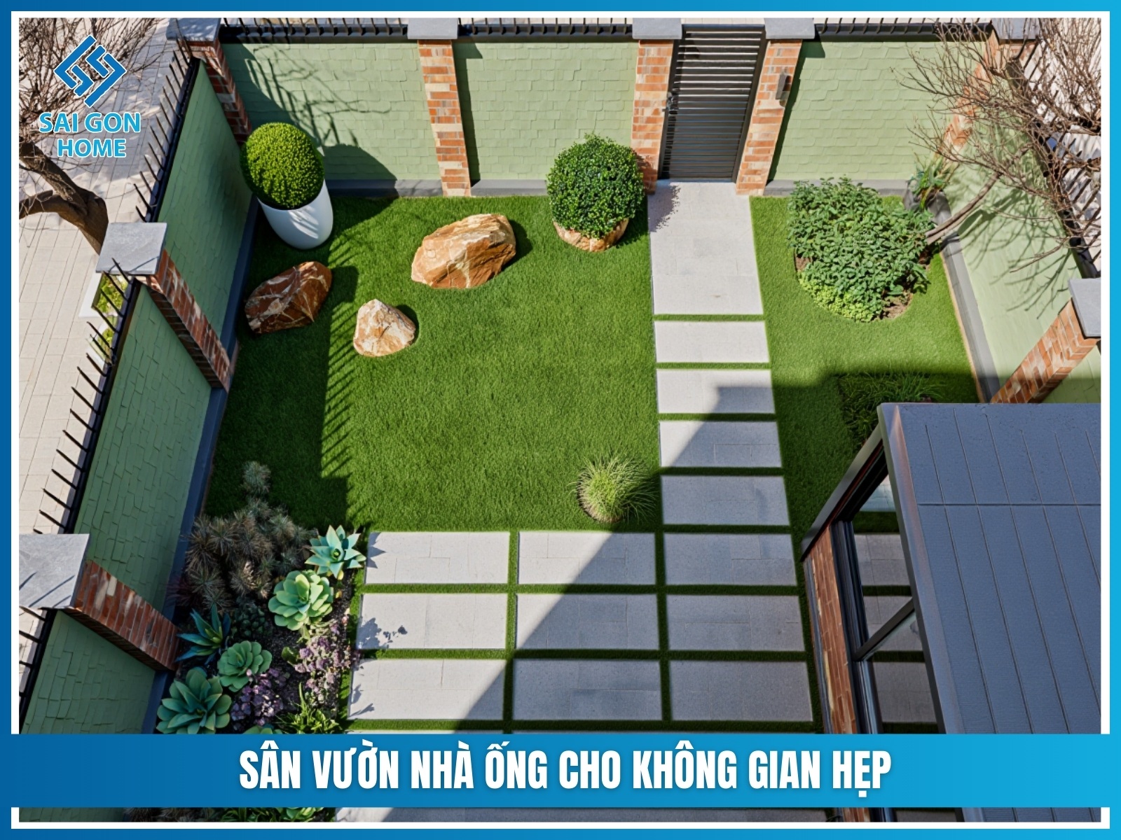 75+ ý tưởng thiết kế sân vườn trước nhà đẹp MÊ HỒN 21 San vuon nha ong cho khong gian hep