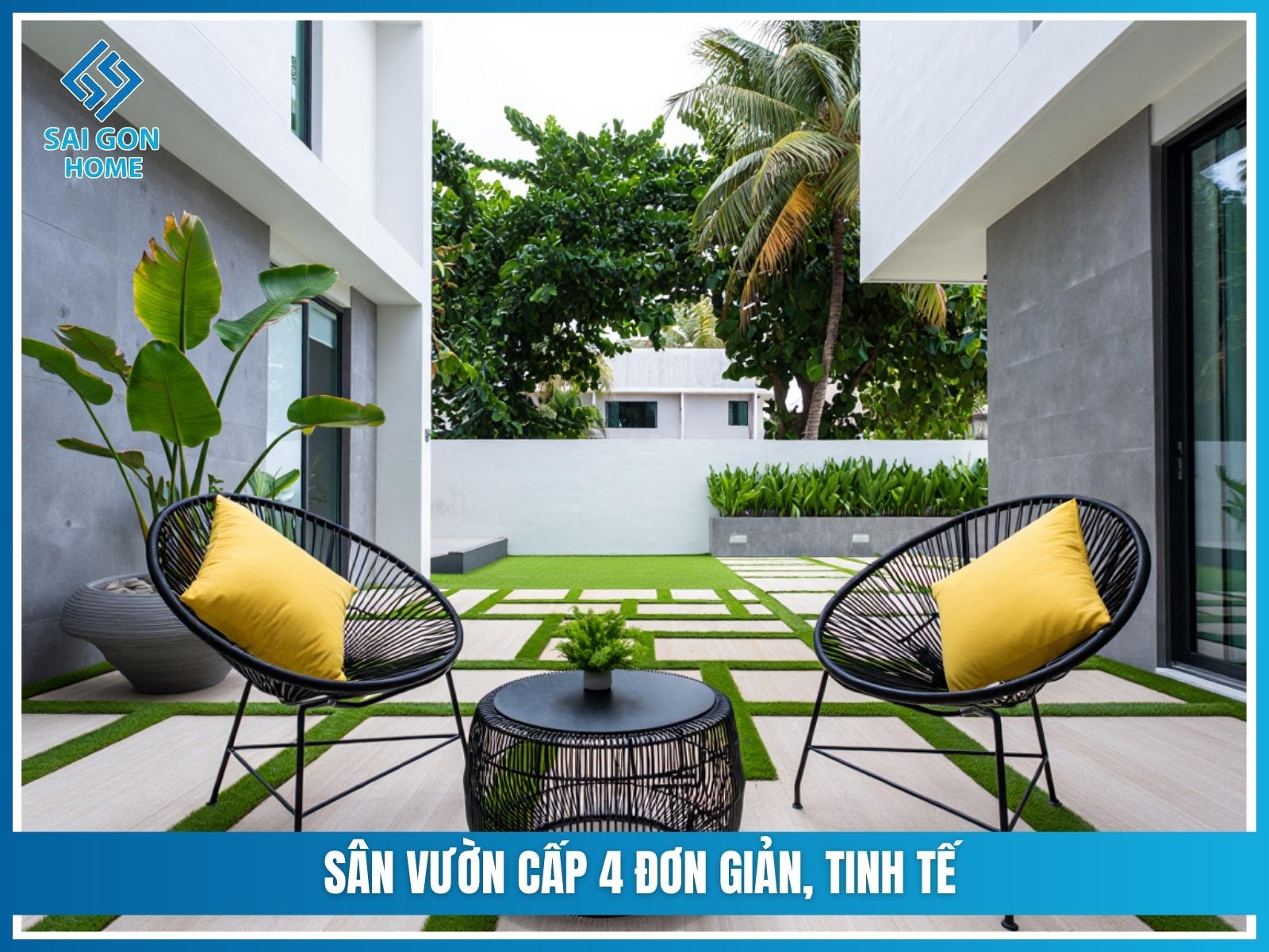 75+ ý tưởng thiết kế sân vườn trước nhà đẹp MÊ HỒN 22 San vuon cap 4 don gian tinh te