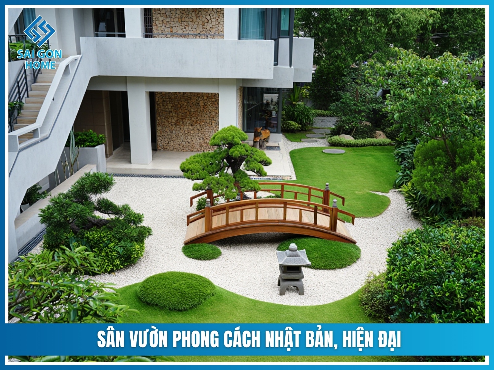 75+ ý tưởng thiết kế sân vườn trước nhà đẹp MÊ HỒN 23 San vuon phong cach Nhat Ban hien dai