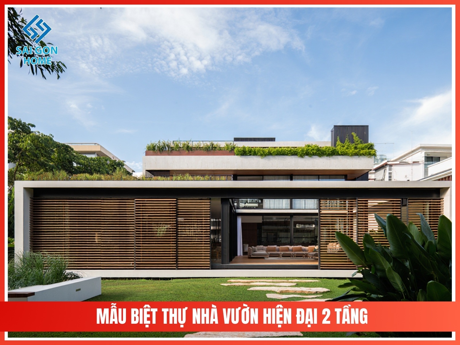 99+ mẫu thiết kế nhà vườn đẹp mắt hiện đại 2025 73 Mau biet thu nha vuon hien dai 2 tang