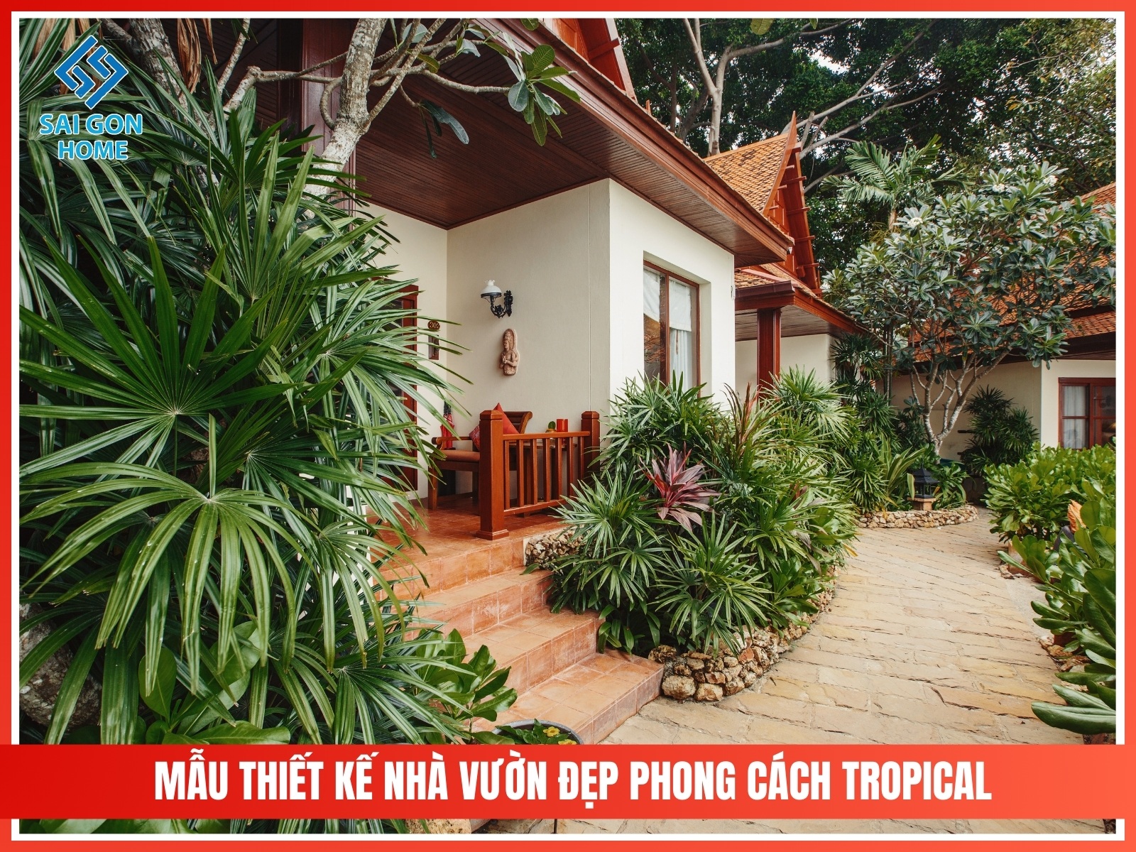 99+ mẫu thiết kế nhà vườn đẹp mắt hiện đại 2025 74 Mau thiet ke nha vuon dep phong cach Tropical