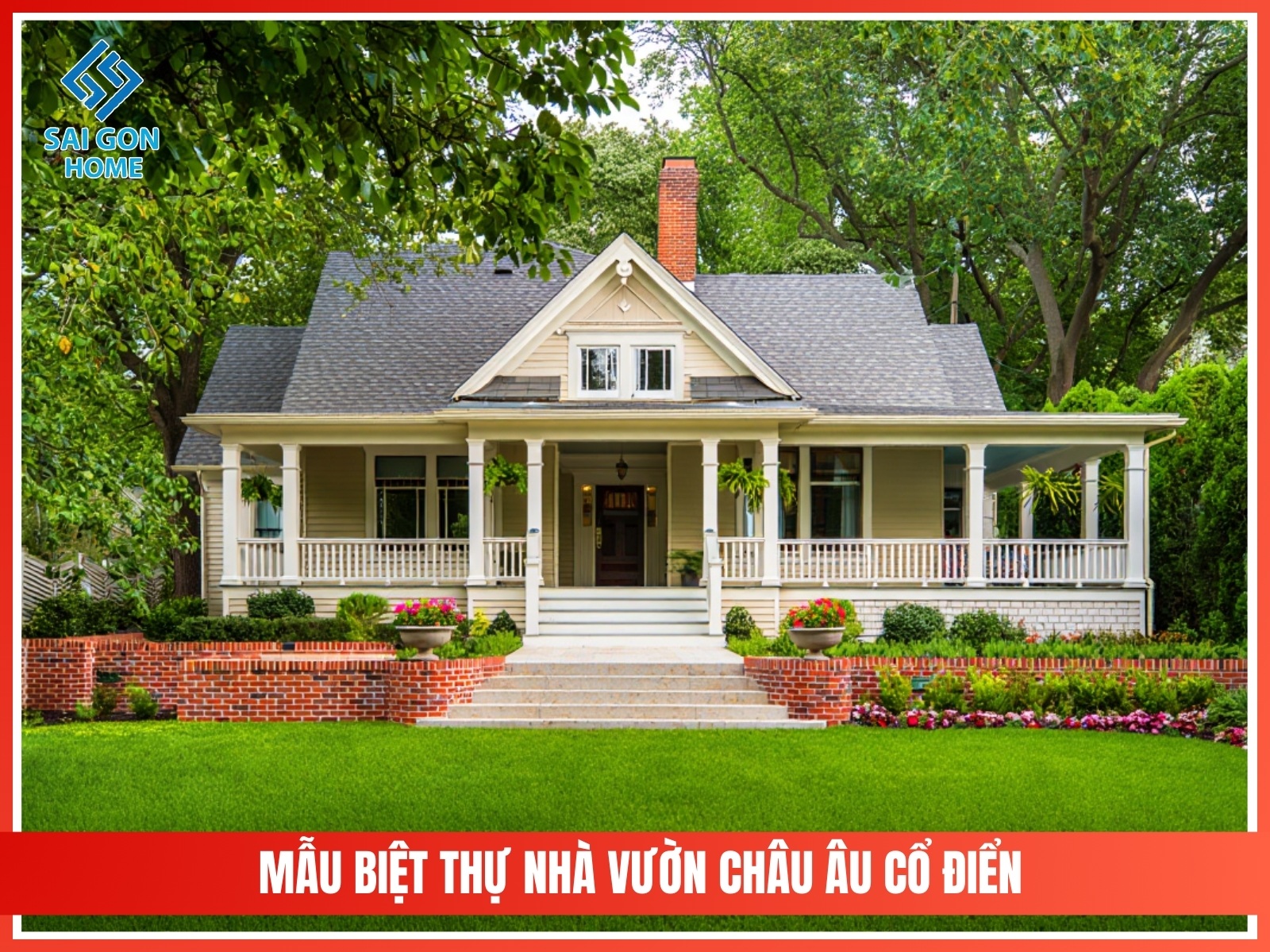 99+ mẫu thiết kế nhà vườn đẹp mắt hiện đại 2025 77 Mau biet thu nha vuon chau Au co dien