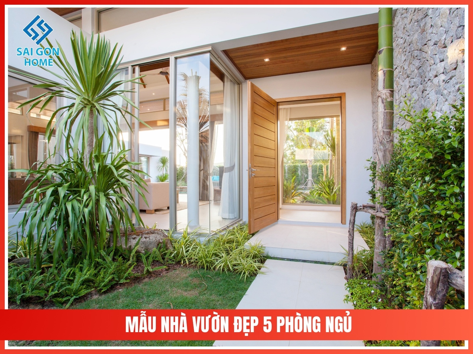 99+ mẫu thiết kế nhà vườn đẹp mắt hiện đại 2025 82 Mau nha vuon dep 5 phong ngu