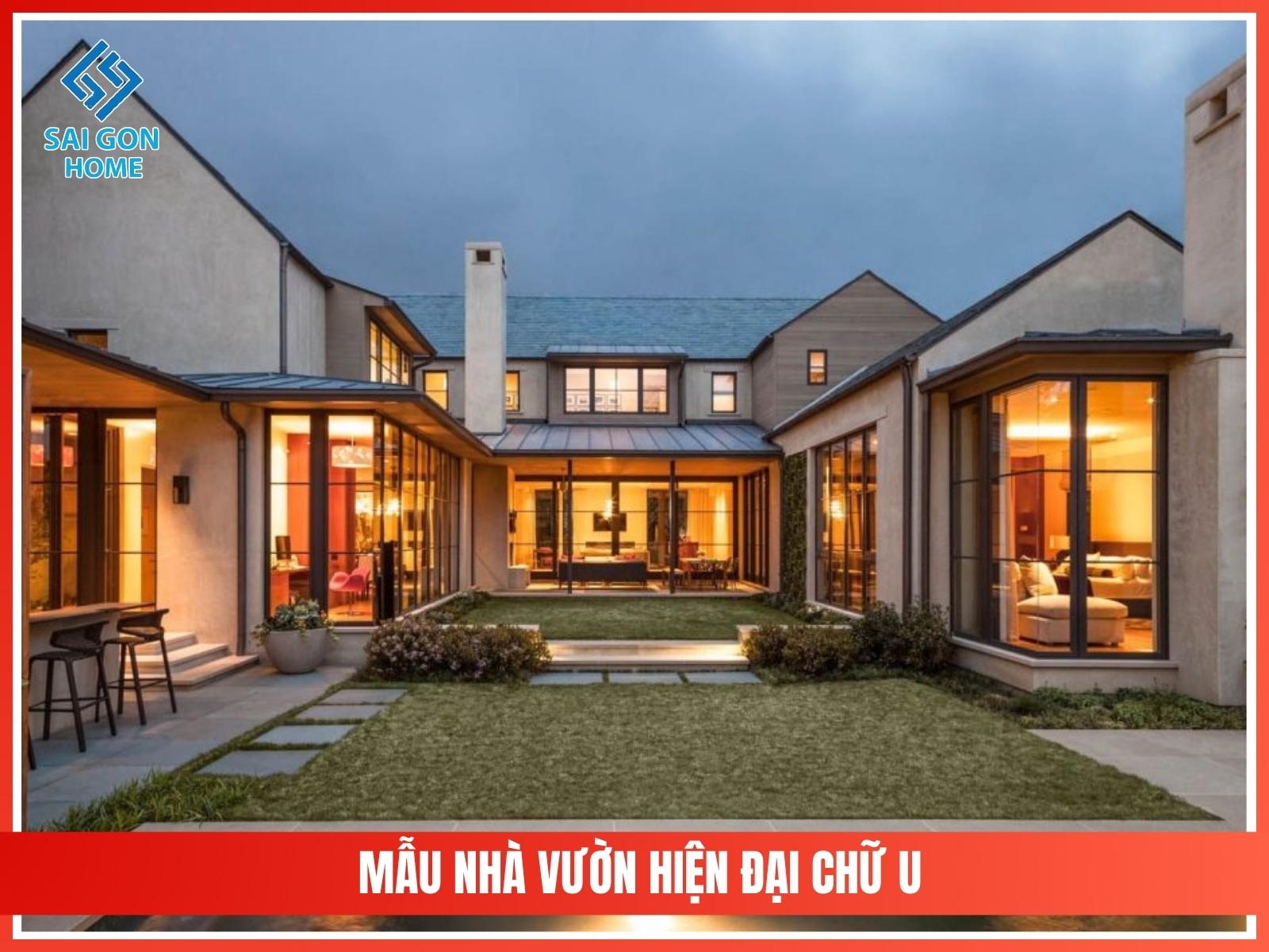 99+ mẫu thiết kế nhà vườn đẹp mắt hiện đại 2025 83 Mau nha vuon hien dai chu U