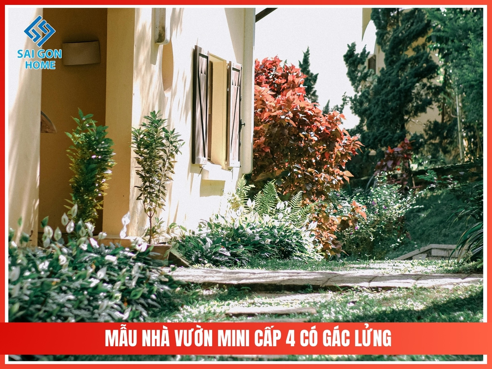 99+ mẫu thiết kế nhà vườn đẹp mắt hiện đại 2025 90 Mau nha vuon mini cap 4 co gac lung