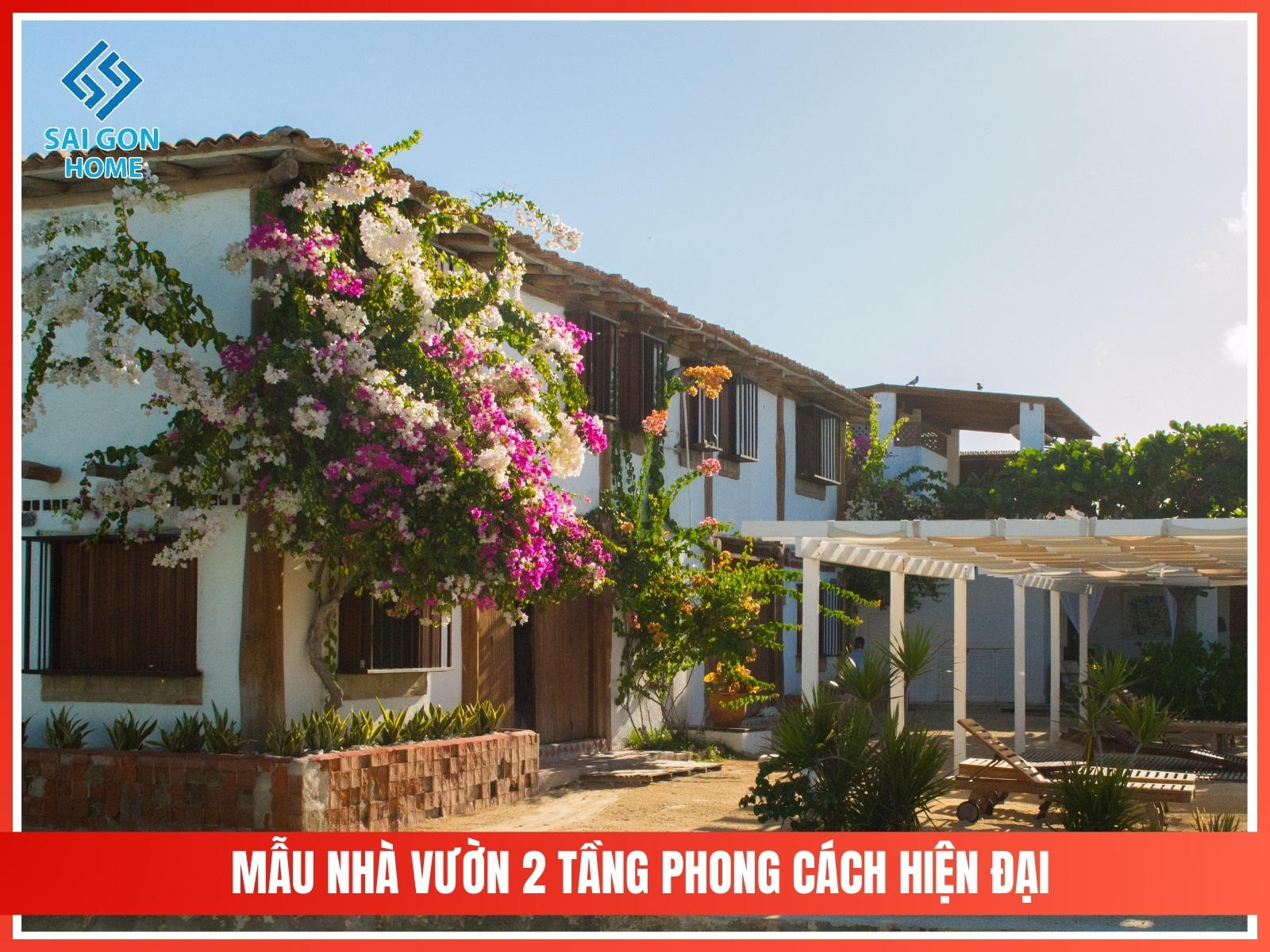 99+ mẫu thiết kế nhà vườn đẹp mắt hiện đại 2025 94 Mau nha vuon 2 tang phong cach hien dai