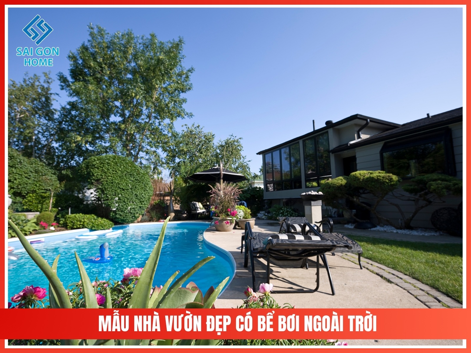 99+ mẫu thiết kế nhà vườn đẹp mắt hiện đại 2025 99 Mau nha vuon dep co be boi ngoai troi