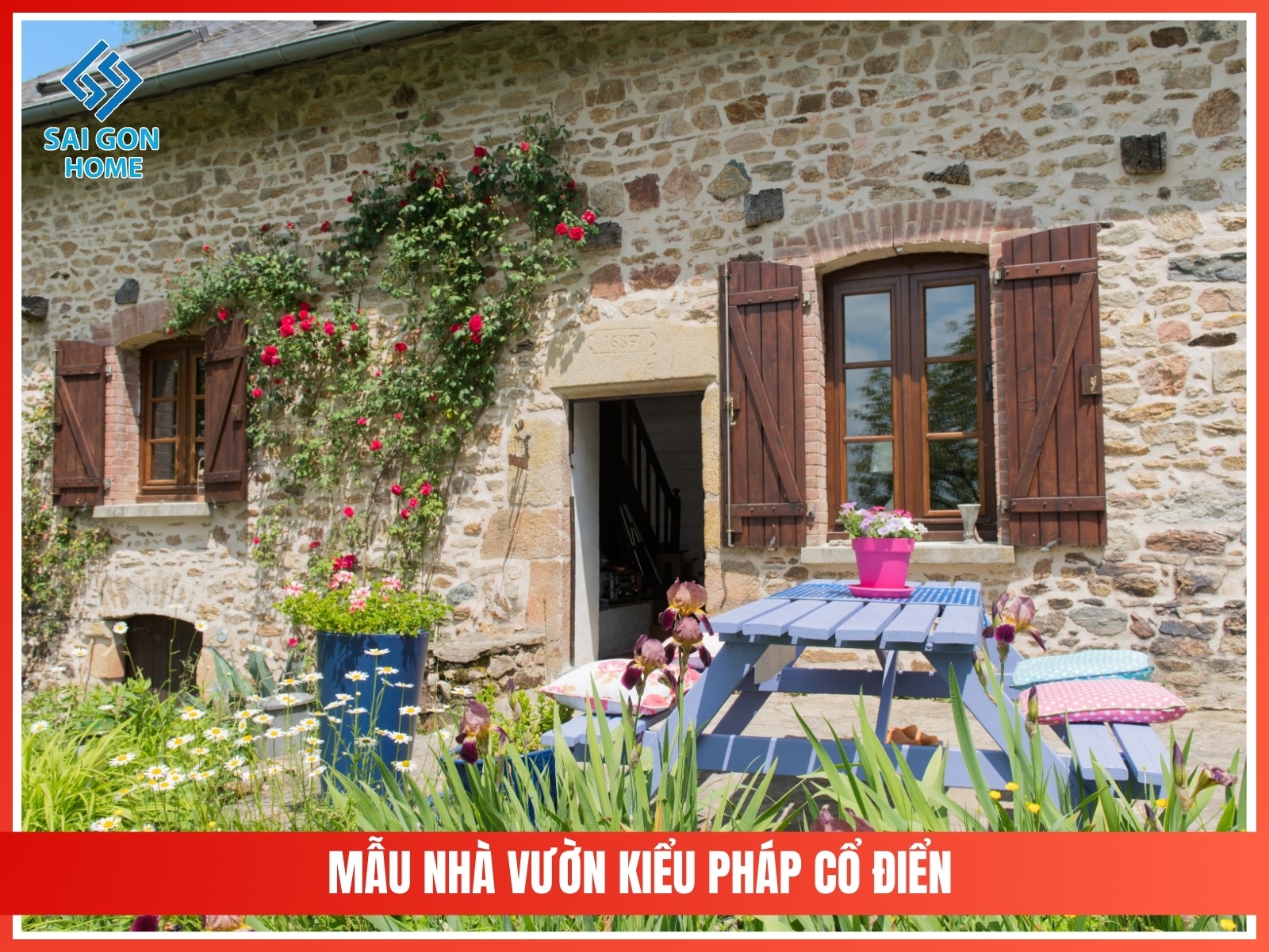 99+ mẫu thiết kế nhà vườn đẹp mắt hiện đại 2025 104 Mau nha vuon kieu Phap co dien