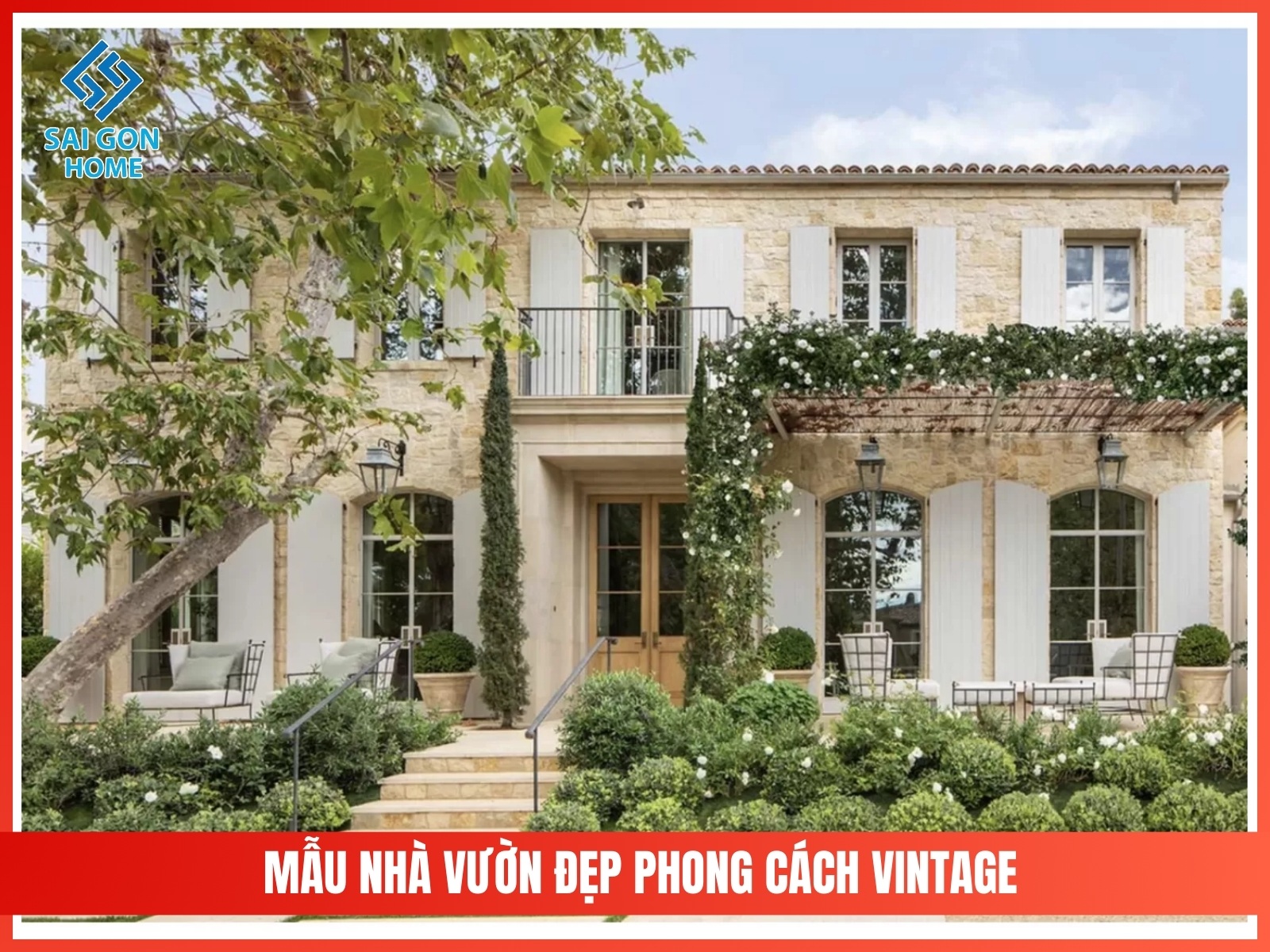 99+ mẫu thiết kế nhà vườn đẹp mắt hiện đại 2025 110 Mau nha vuon dep phong cach Vintage