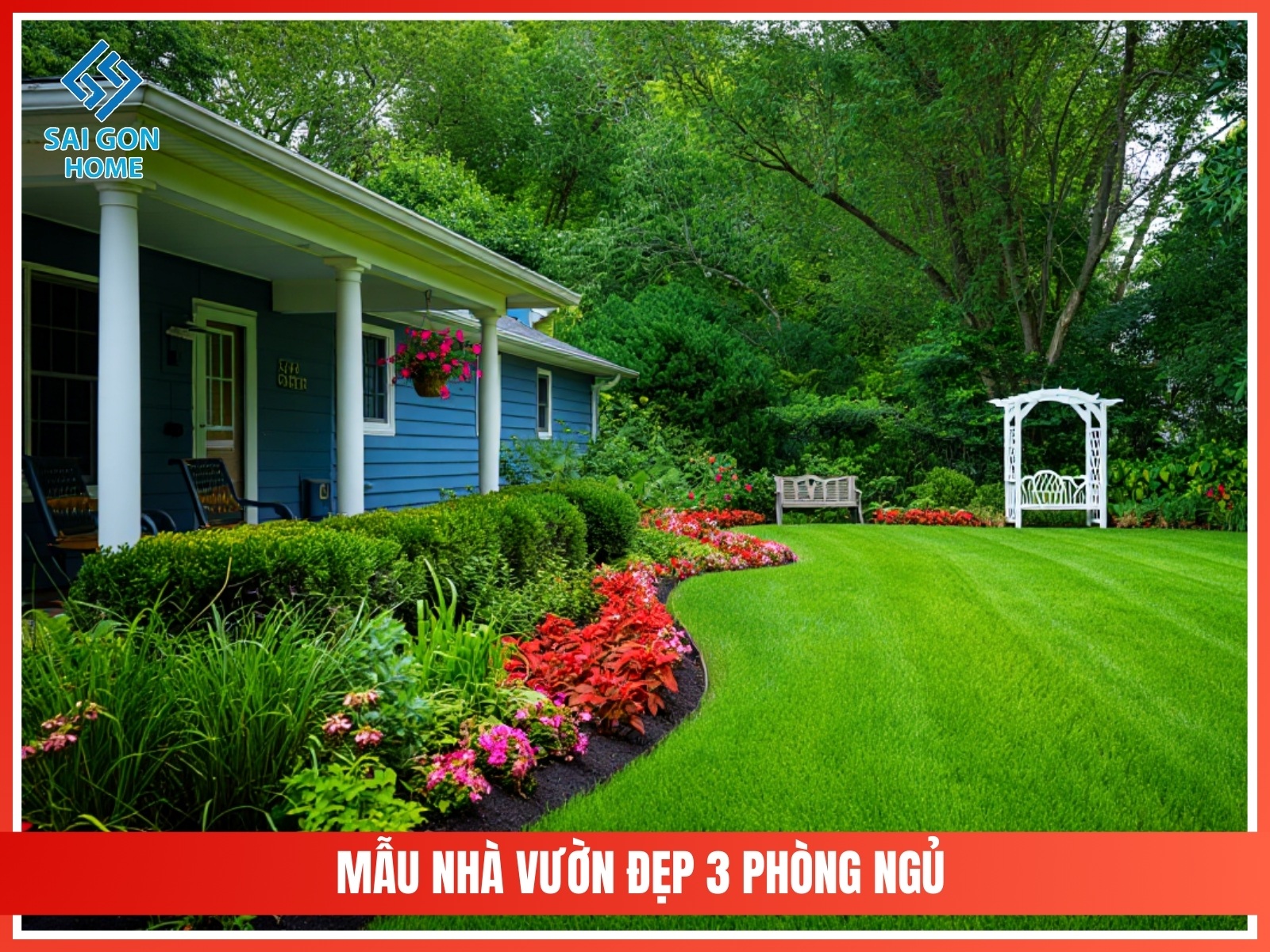 99+ mẫu thiết kế nhà vườn đẹp mắt hiện đại 2025 68 Mau nha vuon dep 3 phong ngu