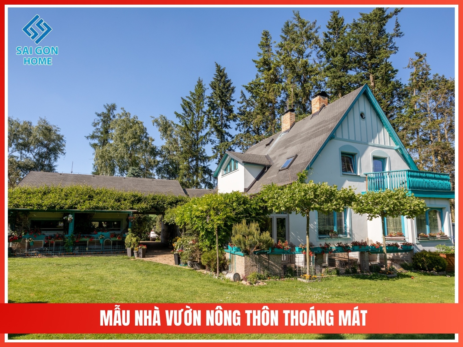 99+ mẫu thiết kế nhà vườn đẹp mắt hiện đại 2025 69 Mau nha vuon nong thon thoang mat