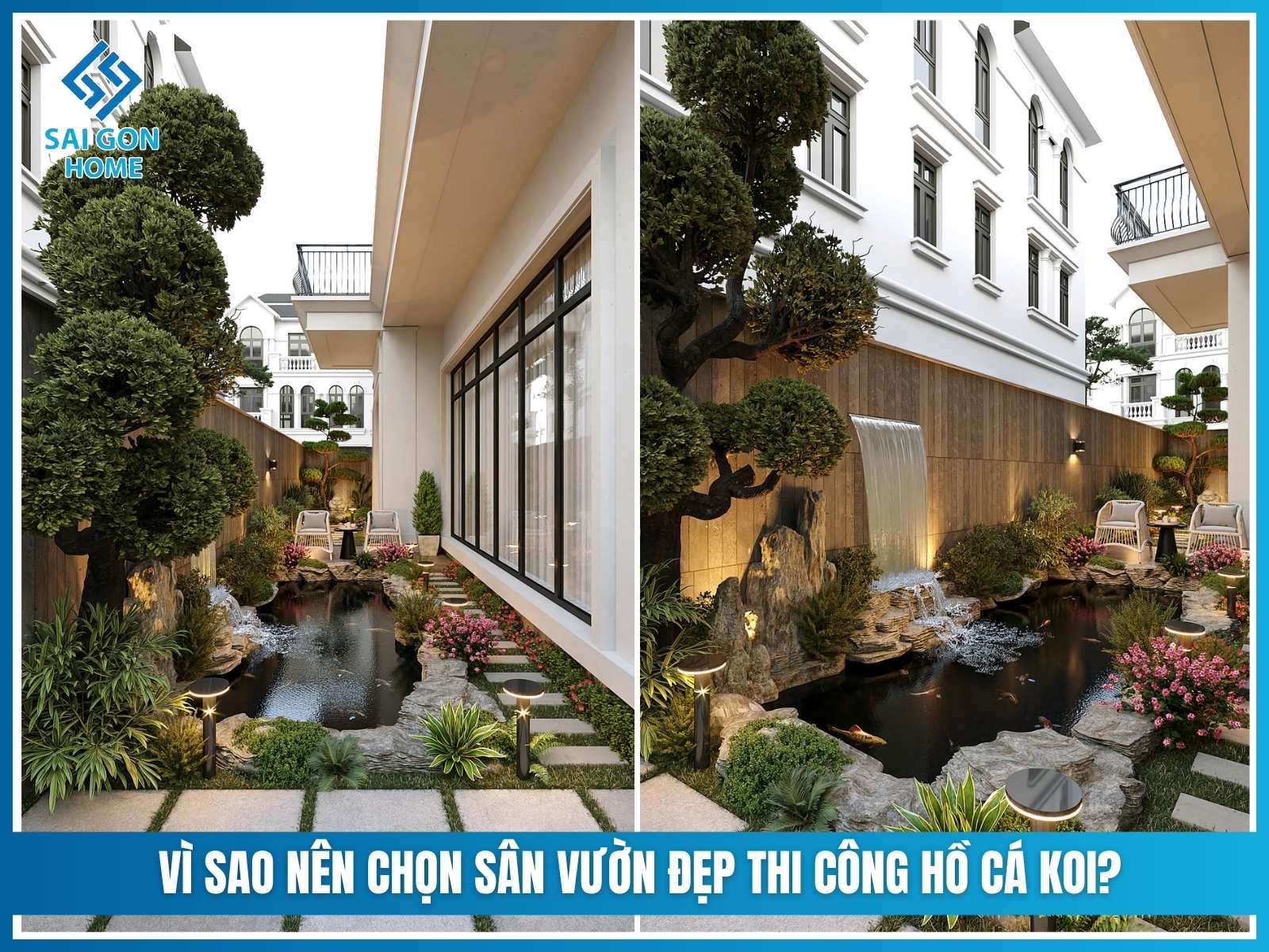 Vì sao nên chọn SÂN VƯỜN ĐẸP thi công hồ cá koi?