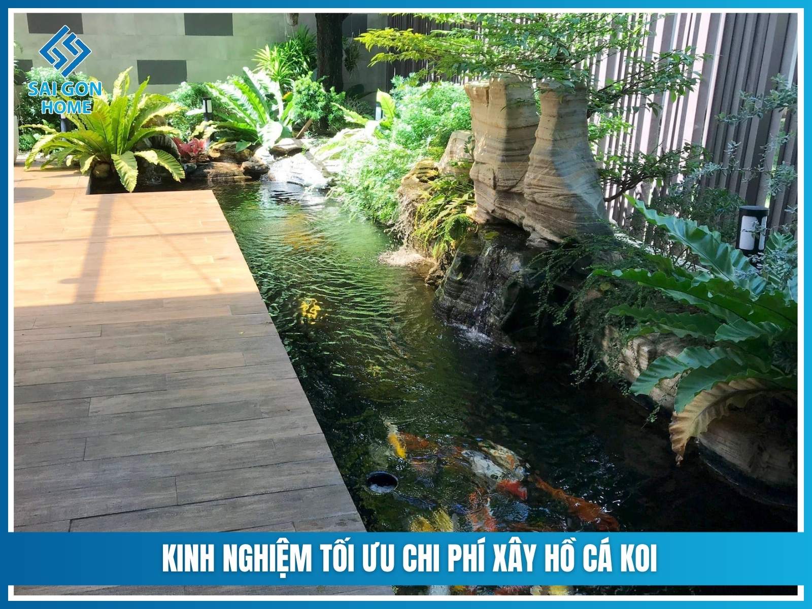 Kinh nghiệm tối ưu chi phí xây hồ cá koi