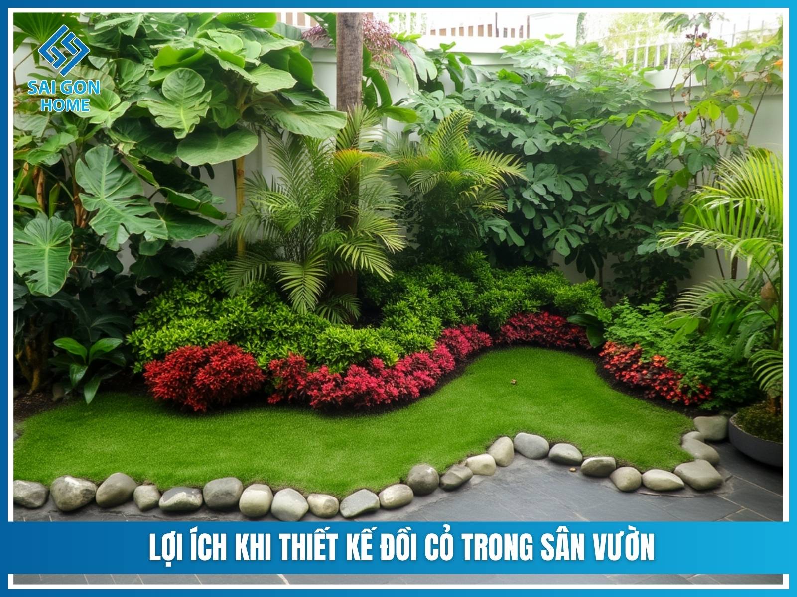 Lợi ích khi thiết kế đồi cỏ trong sân vườn